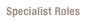 Specialist Roles