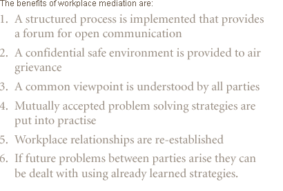 Workplace mediation is an effective alternative dispute resolution structured process