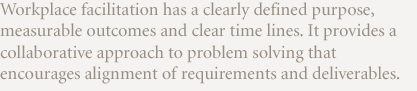 Workplace facilitation has a clearly defined purpose
